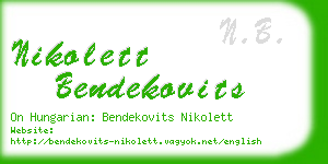 nikolett bendekovits business card